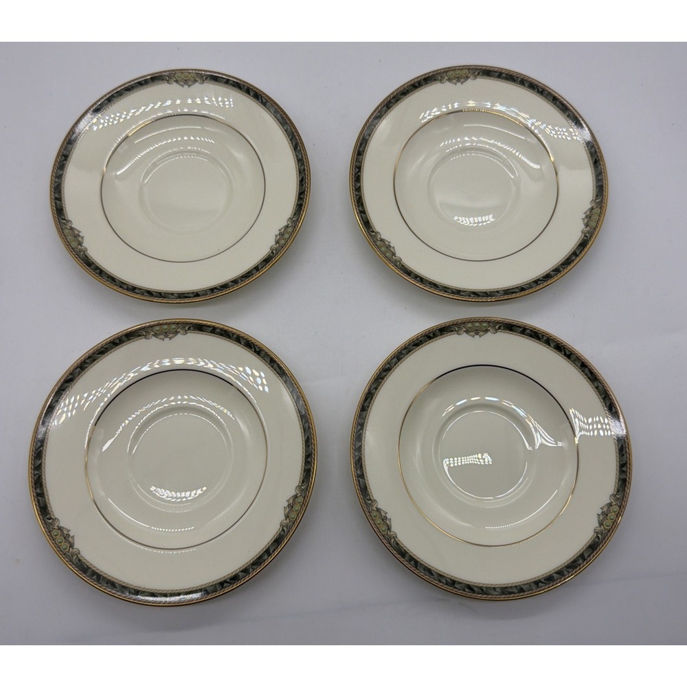 4 Noritake  Covina Pattern  Bone China Saucers in  Excellent Condition, 6 inches